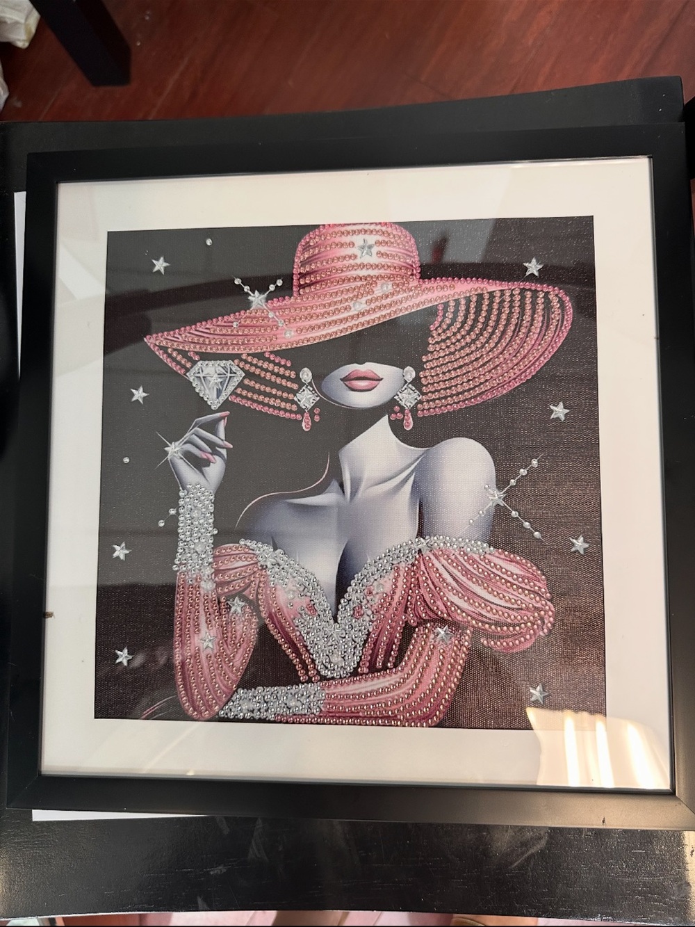 Elegant Pink Hat Lady Wall Art - Framed Home Art Print